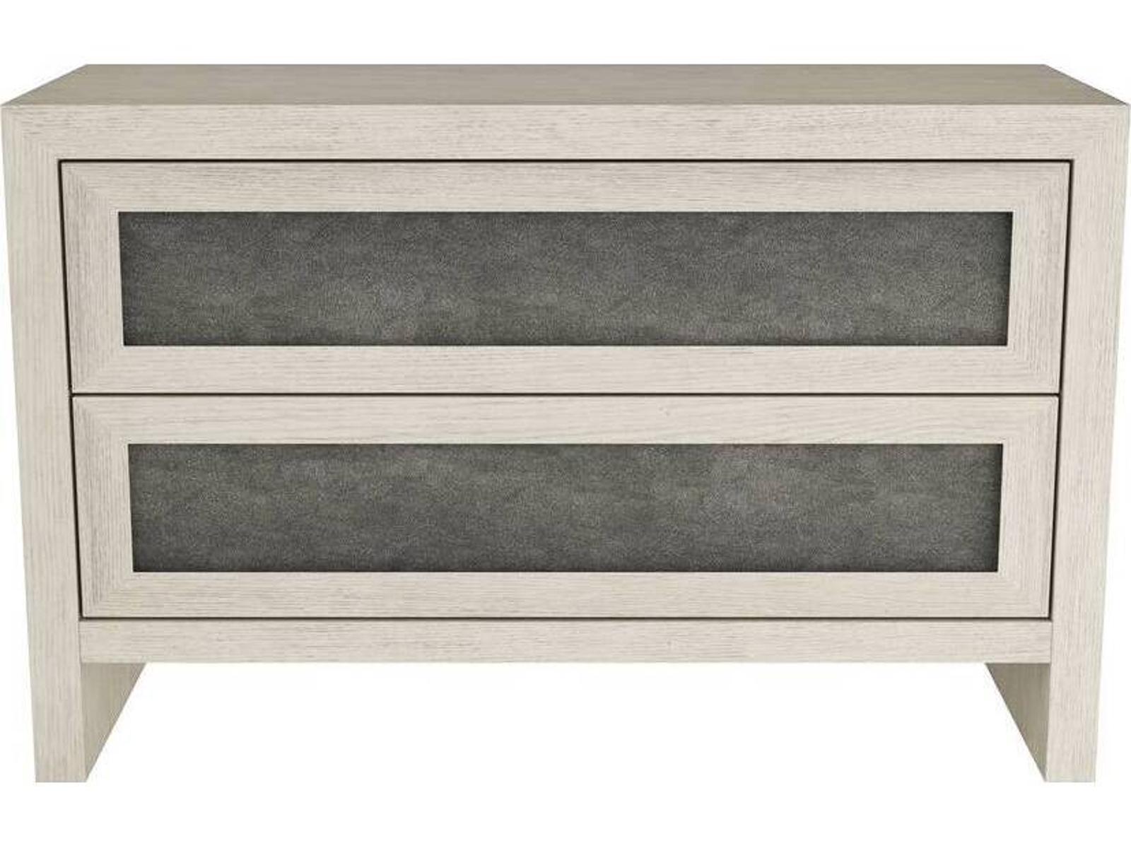 Burnett Rectangle Side Table with Suede Panels and Smoke Finish