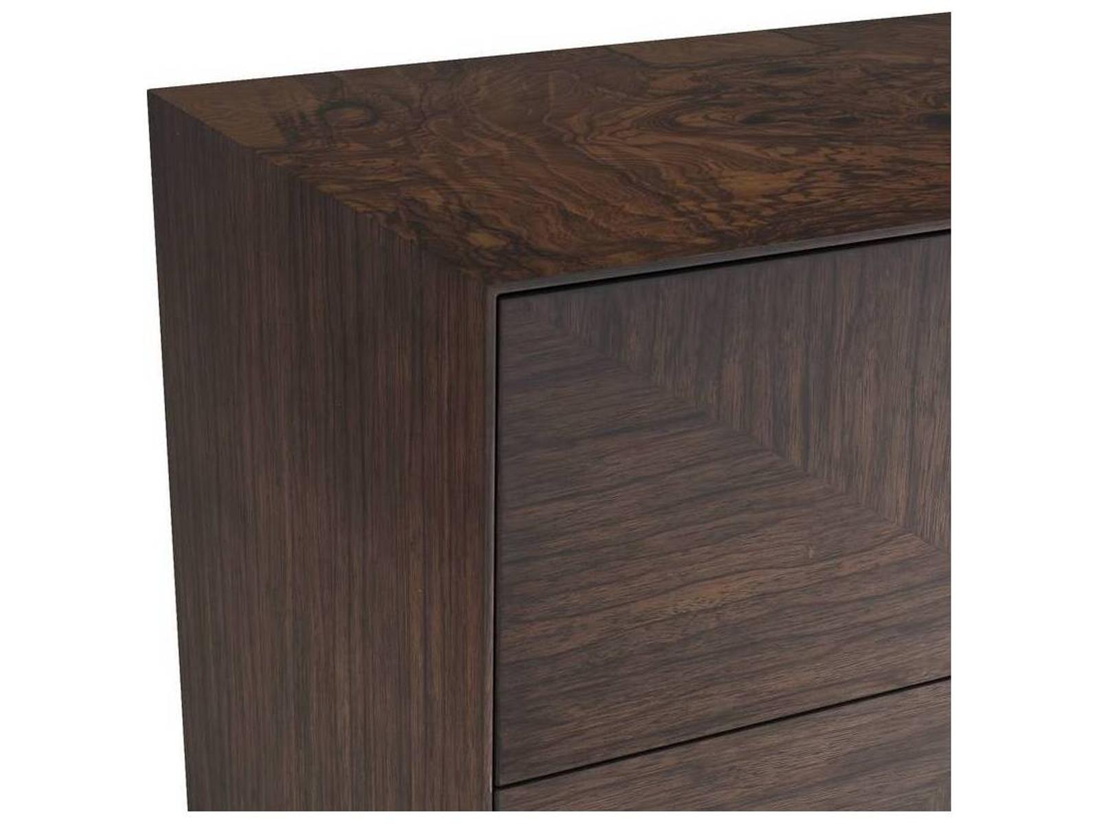 Broomfield Ofram Veneer Side Table in Brindle with Soft-Close Drawers