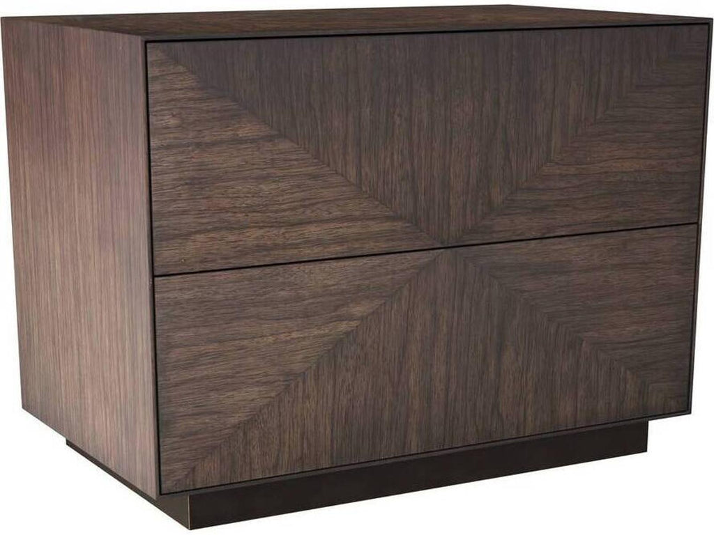 Broomfield Ofram Veneer Side Table in Brindle with Soft-Close Drawers