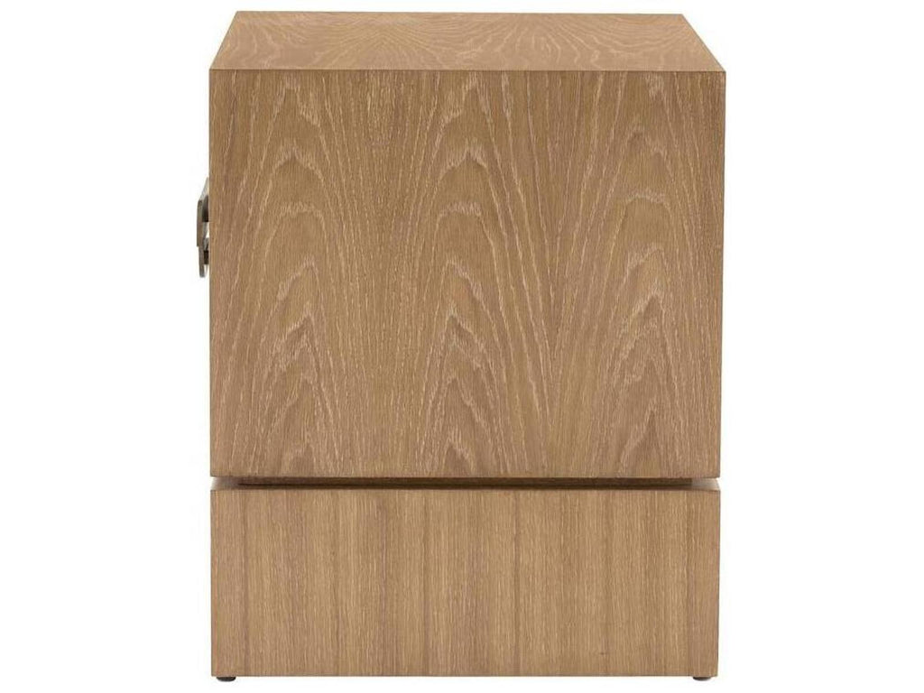Kianna Rectangle Side Table in Oyster and White with Heritage Brass