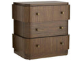 Jacques Rectangle End Side Table Brindle Ofram Veneer with Faux Horn Pulls