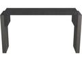 Bernardo Rectangle Console Table in Ebony Oak and Graphite Leather