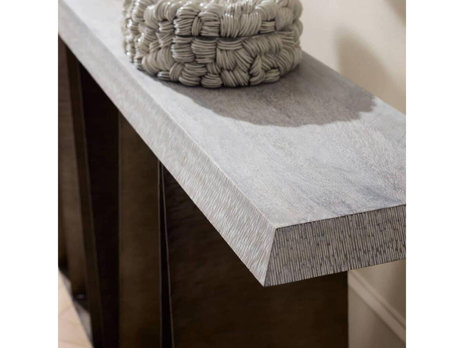 Gladstone Rectangle Console Table in Smoke Mango Wood and Carbon Iron