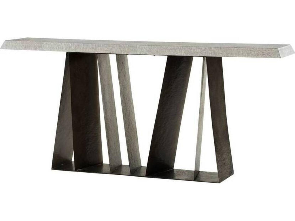 Gladstone Rectangle Console Table in Smoke Mango Wood and Carbon Iron
