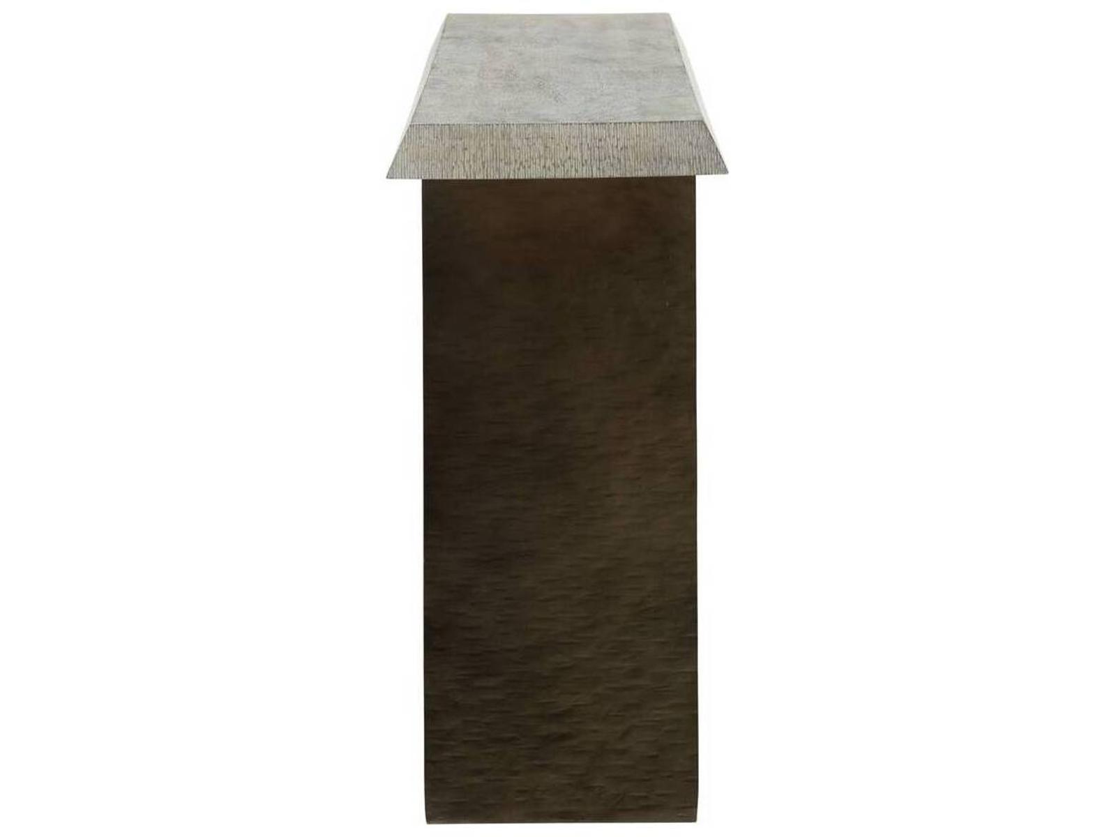 Gladstone Rectangle Console Table in Smoke Mango Wood and Carbon Iron
