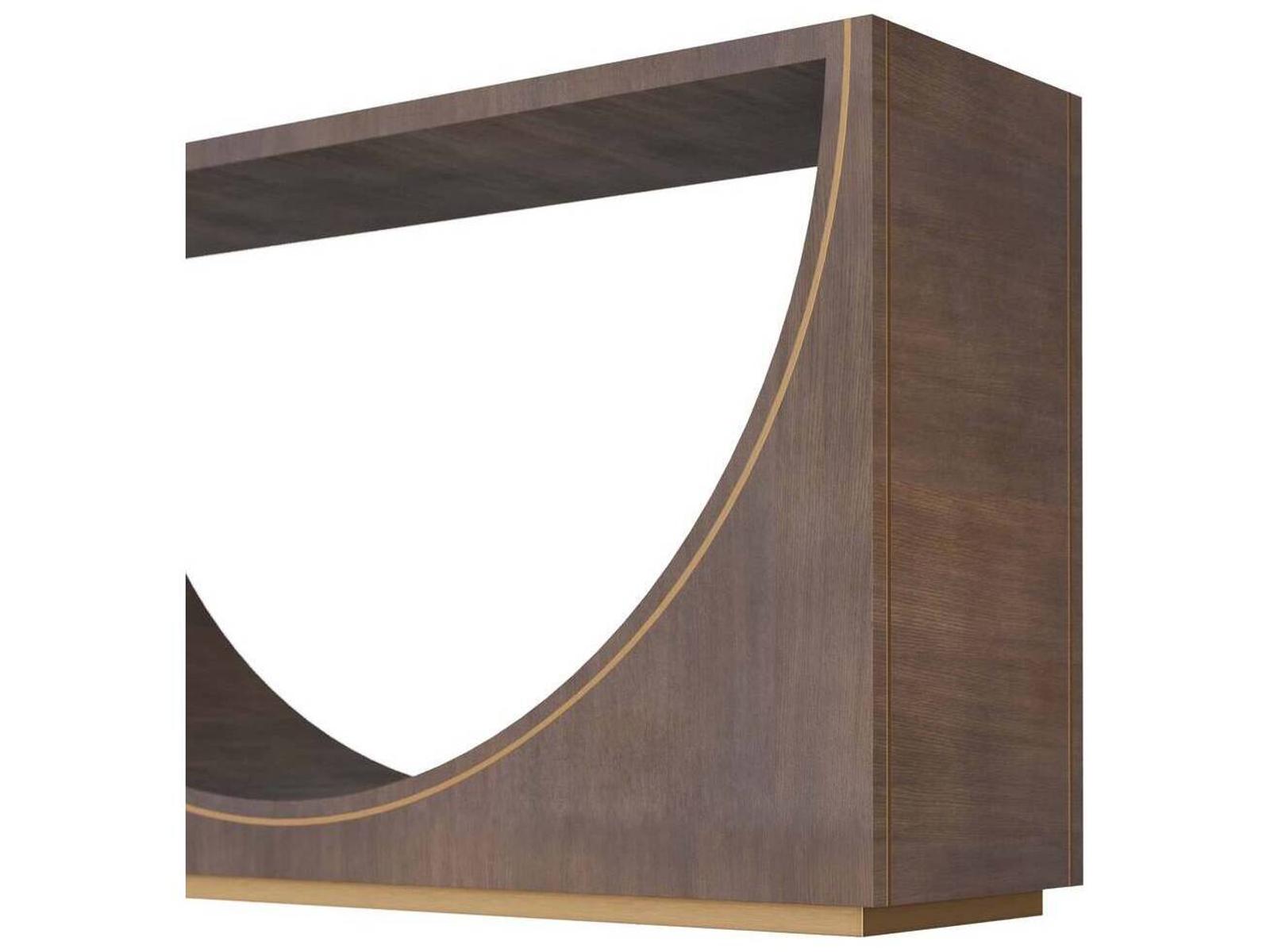 Arteriors Tatton Console Table in Umber Oak Veneer and Antique Brass