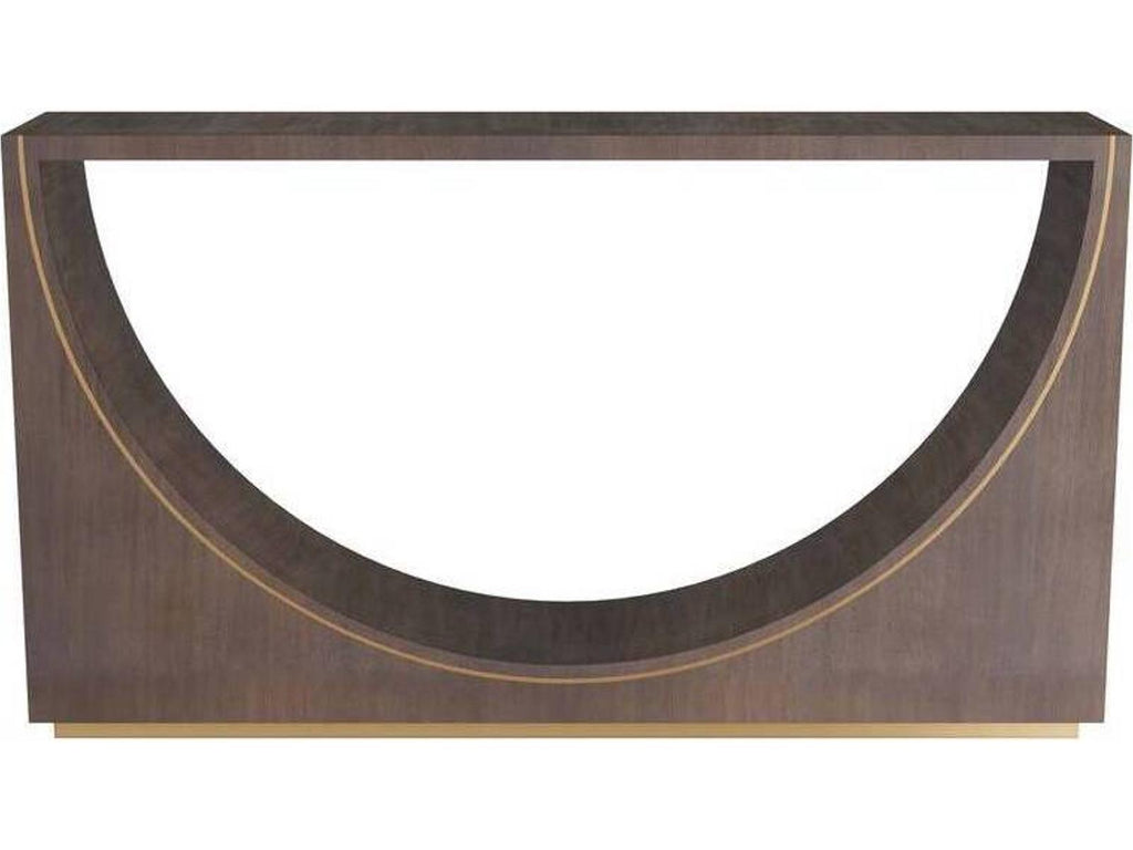 Arteriors Tatton Console Table in Umber Oak Veneer and Antique Brass