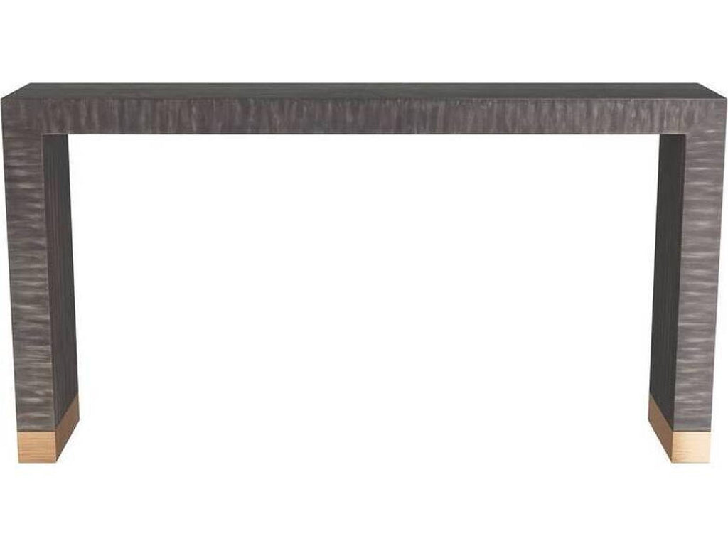 Andreas Console Table Dark Gray Straw Marquetry