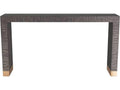 Andreas Console Table Dark Gray Straw Marquetry