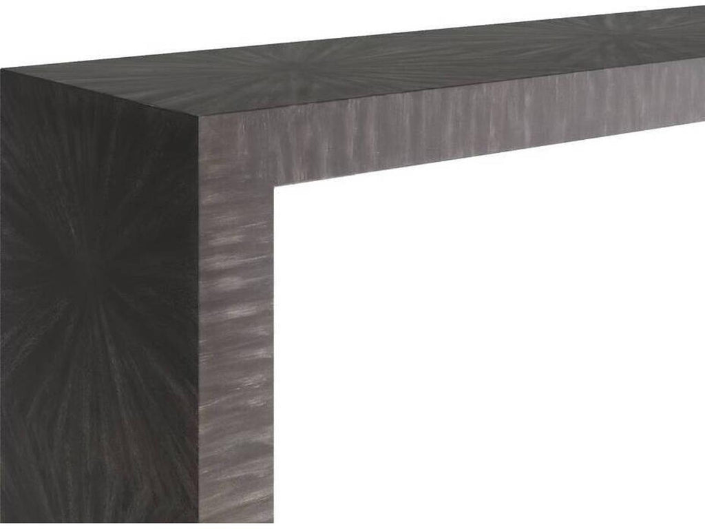 Andreas Console Table Dark Gray Straw Marquetry