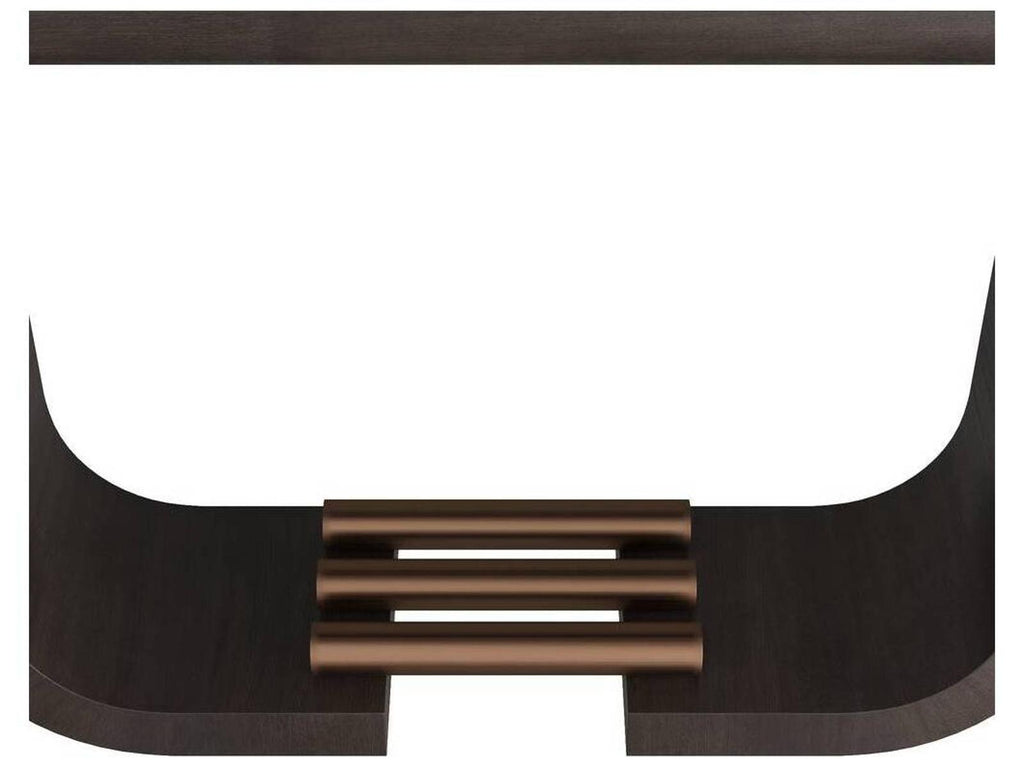 Ralston Console Table Charcoal Amara Veneer with Antique Brass