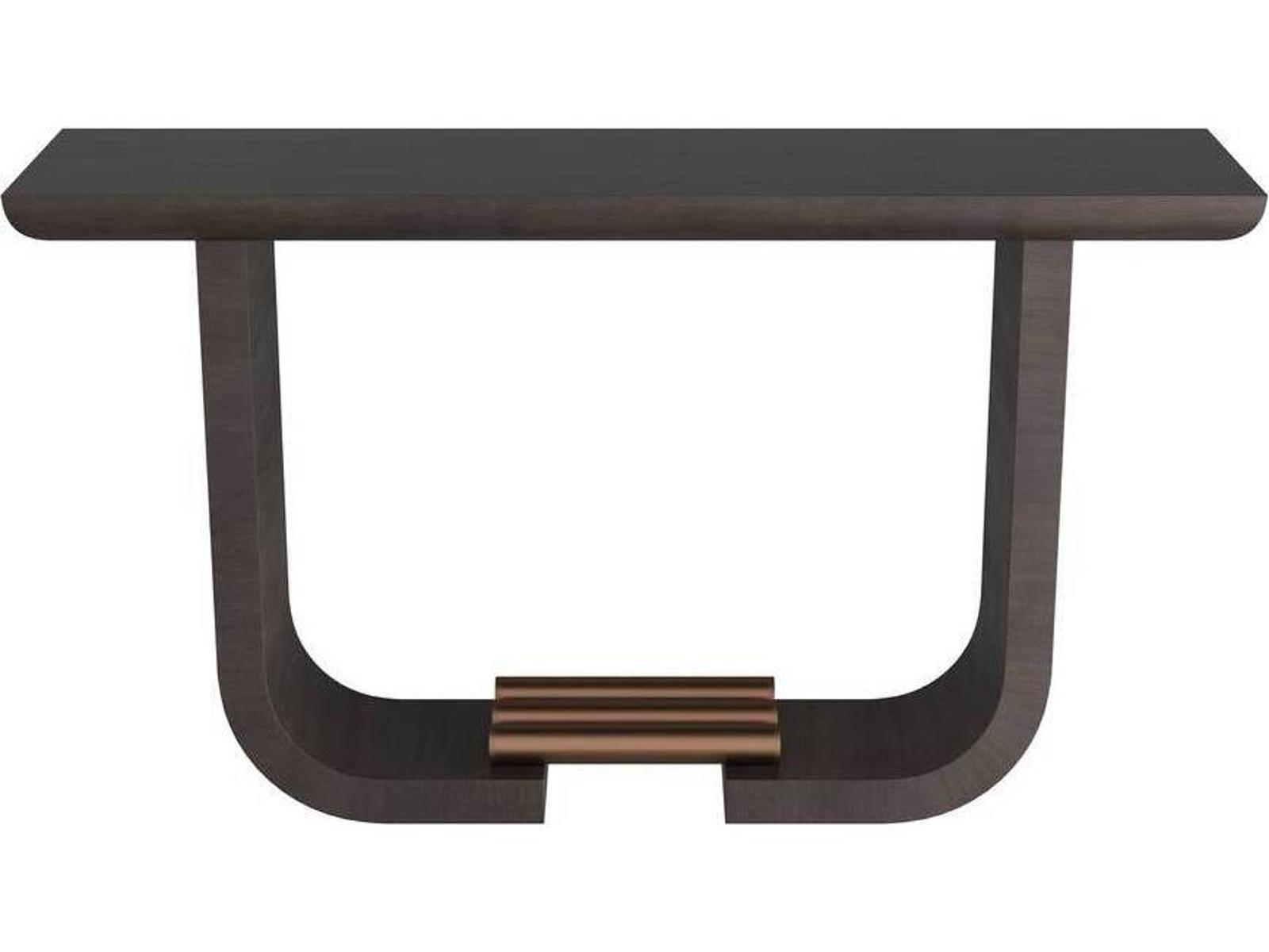 Ralston Console Table Charcoal Amara Veneer with Antique Brass