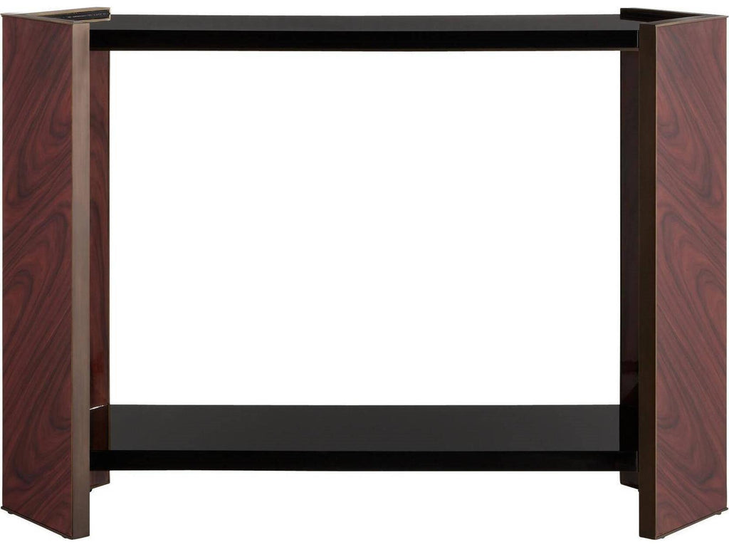 Rectangular Wood Black Red Console Table