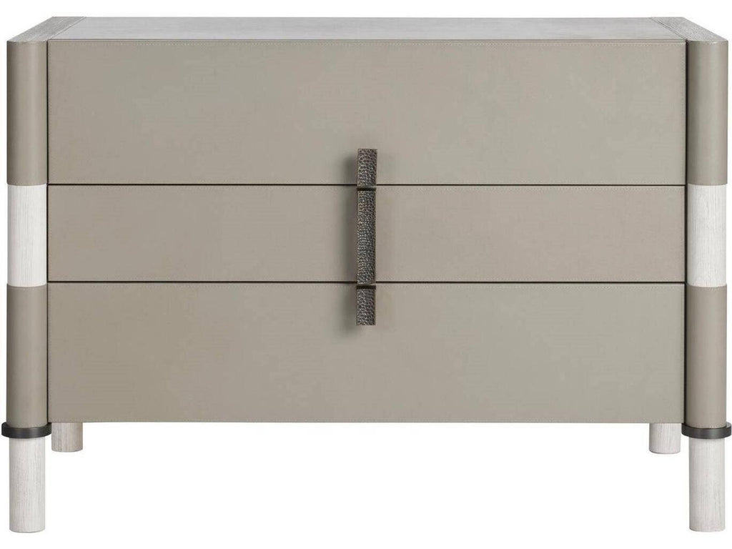 Rectangular Faux Leather Gray End Table