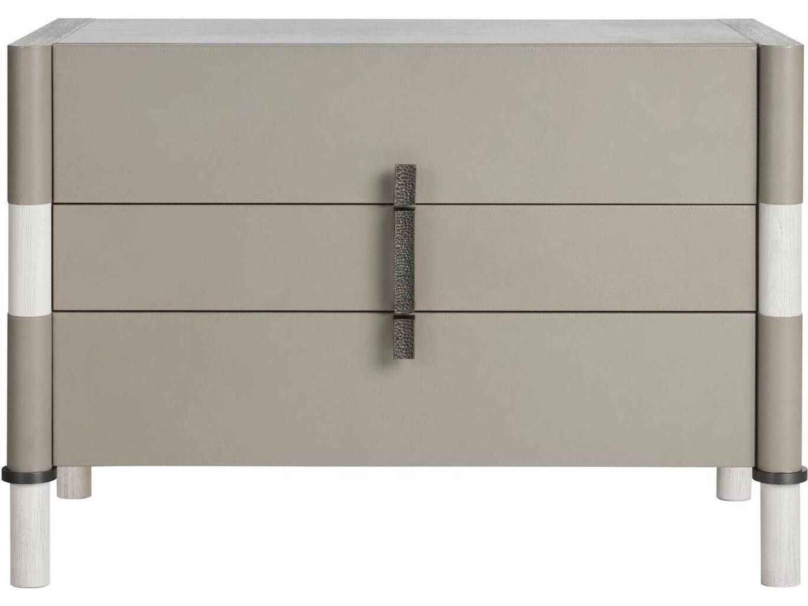 Rectangular Faux Leather Gray End Table