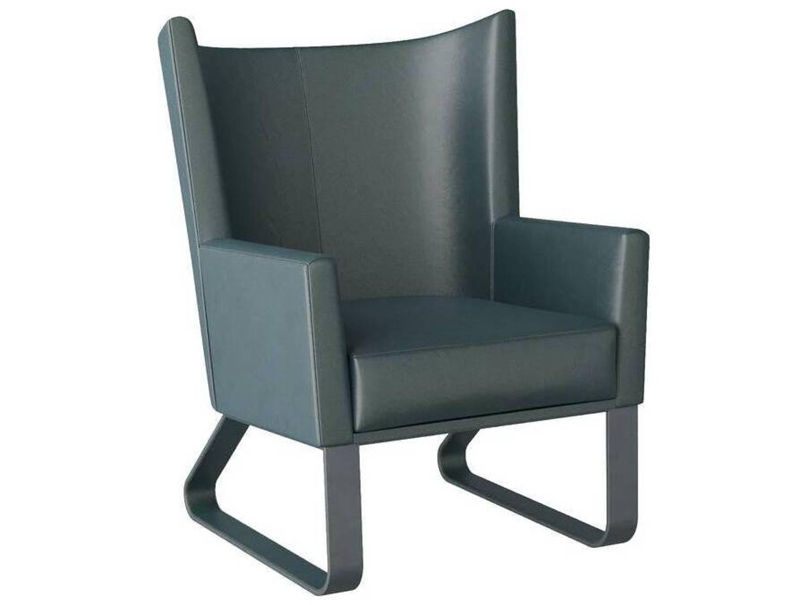 Gray Leather Accent Chair Bleu