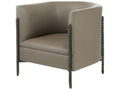 Escondido Dove Leather Lounge Chair with Bronzed Steel Frame