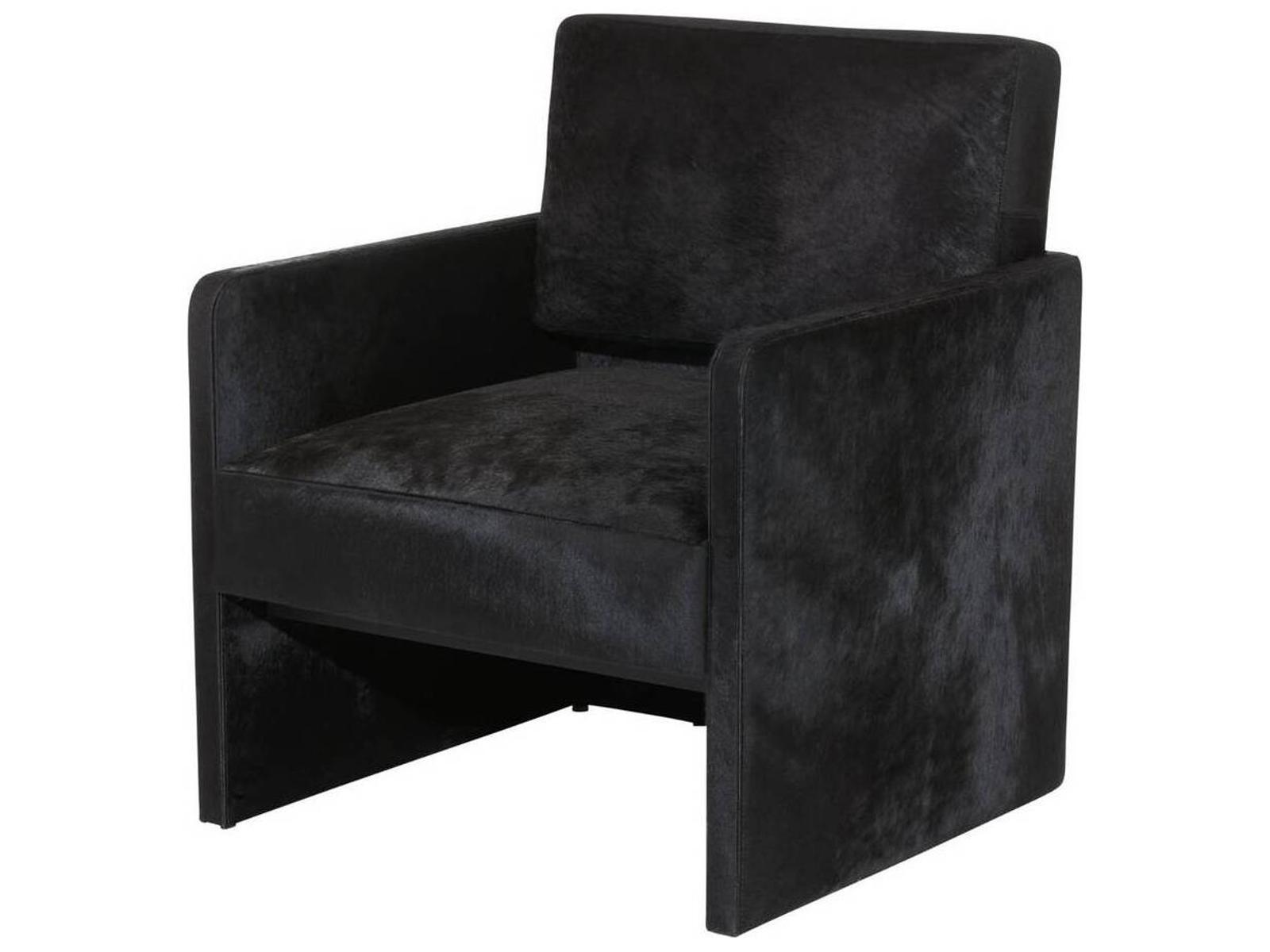 Devine Black Hair-on-Hide Accent Chair