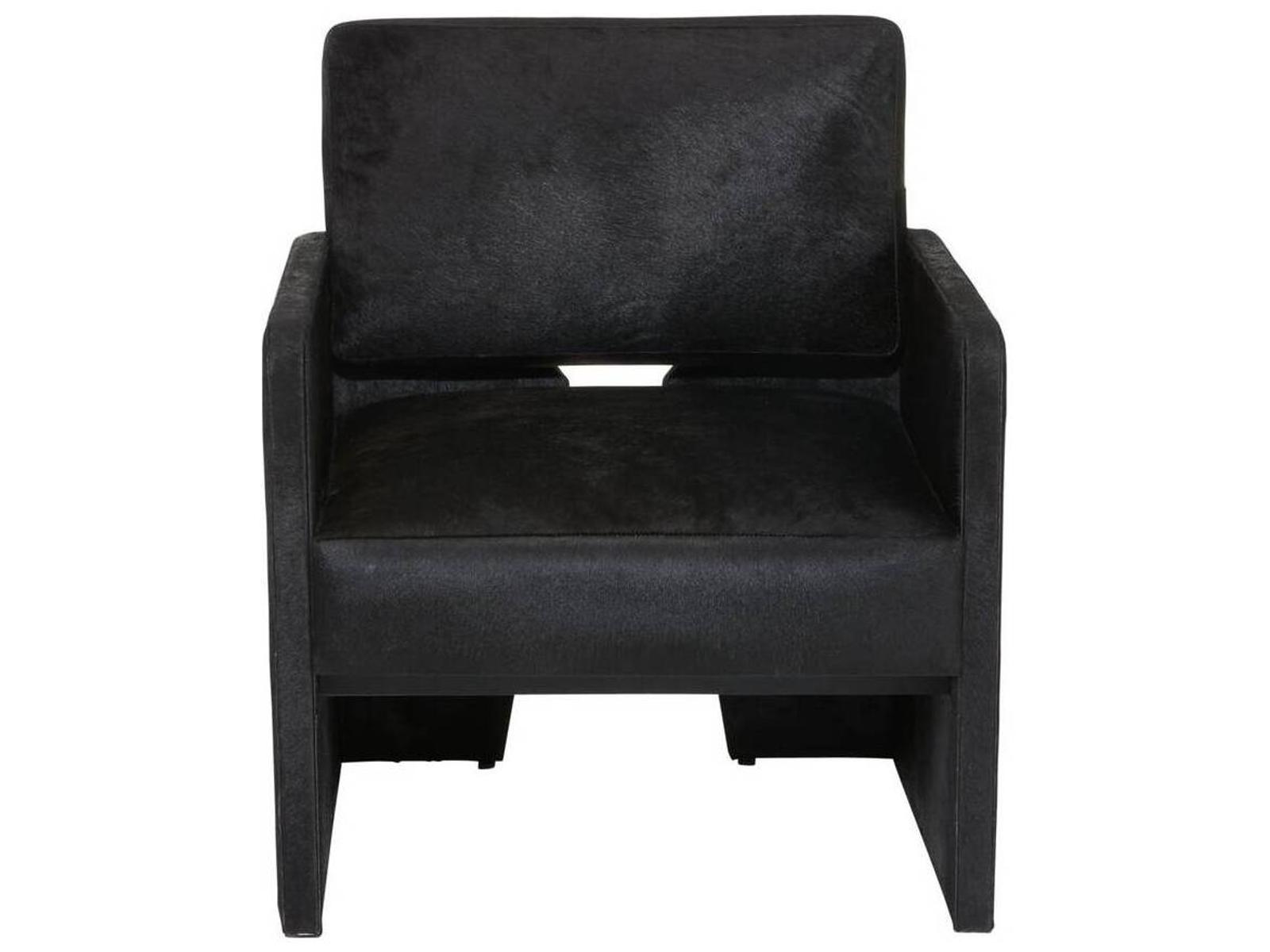 Devine Black Hair-on-Hide Accent Chair