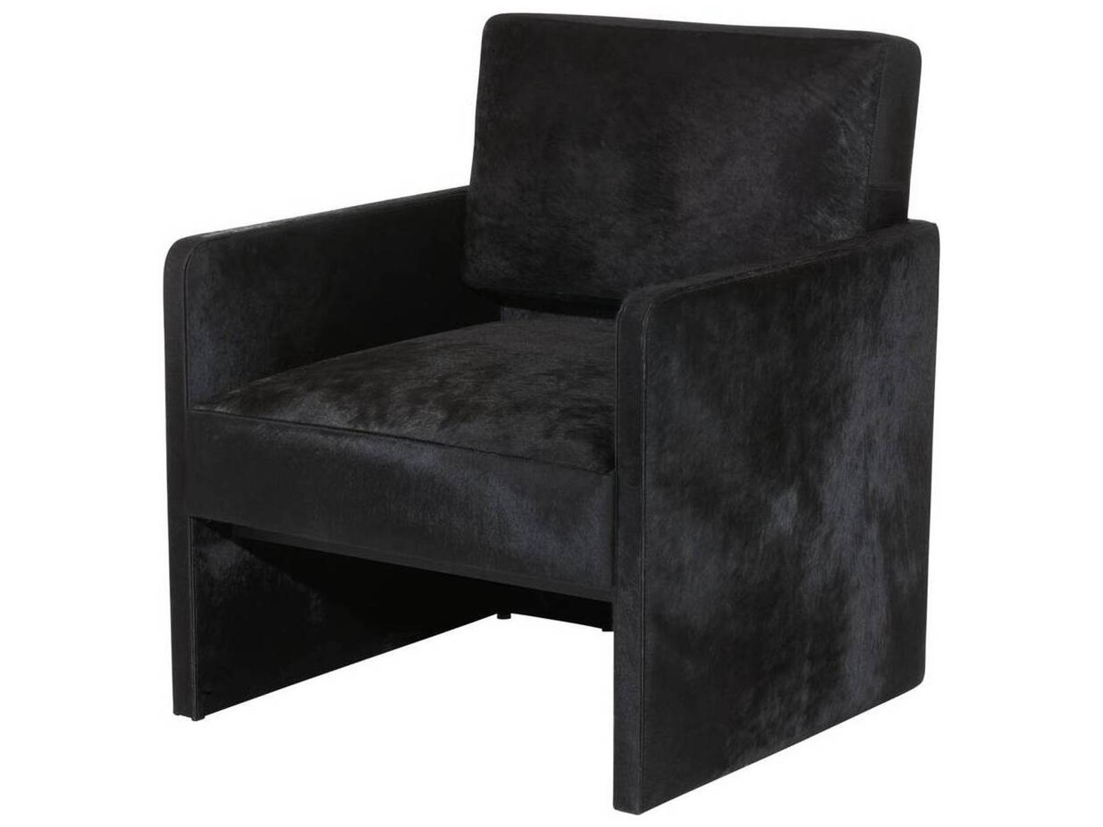 Devine Black Hair-on-Hide Accent Chair