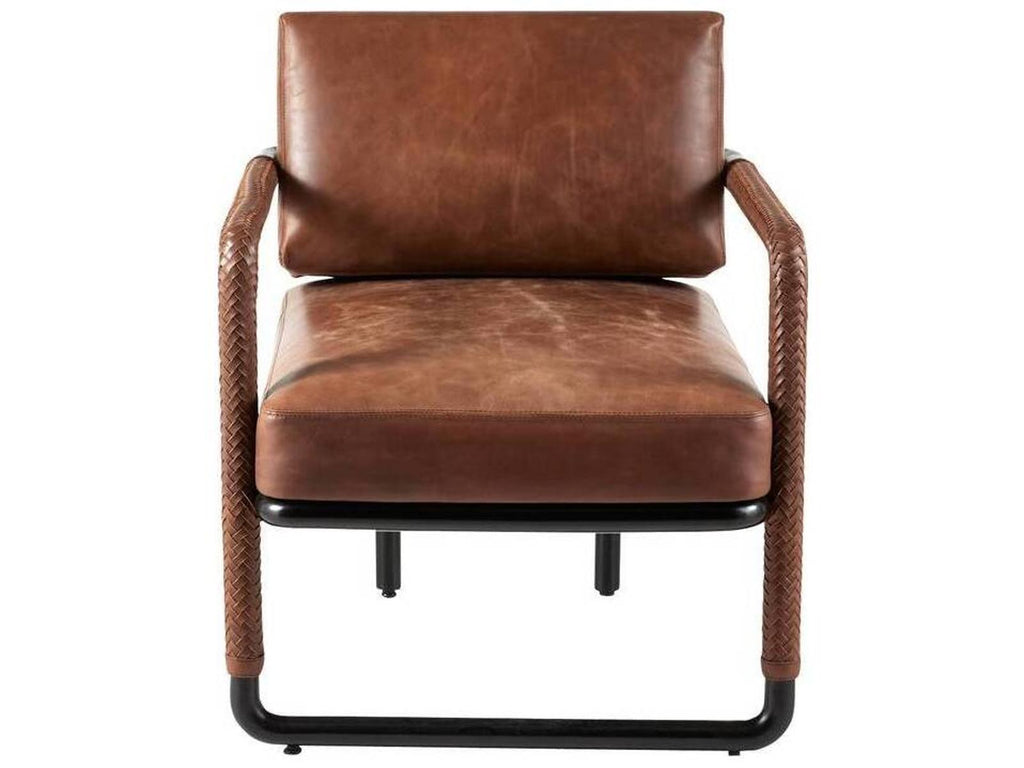 Durham Cognac Leather and Blackened Bronze Accent Chair