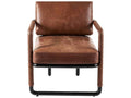 Durham Cognac Leather and Blackened Bronze Accent Chair