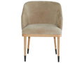 Hershel Upholstered Suede Dining Side Chair in Taupe with Blonde Legs