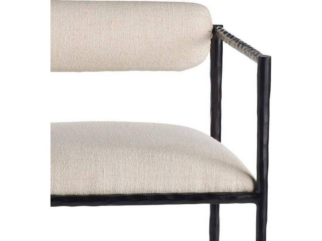 Barbana Iron Frame Accent Chair in Oxford White