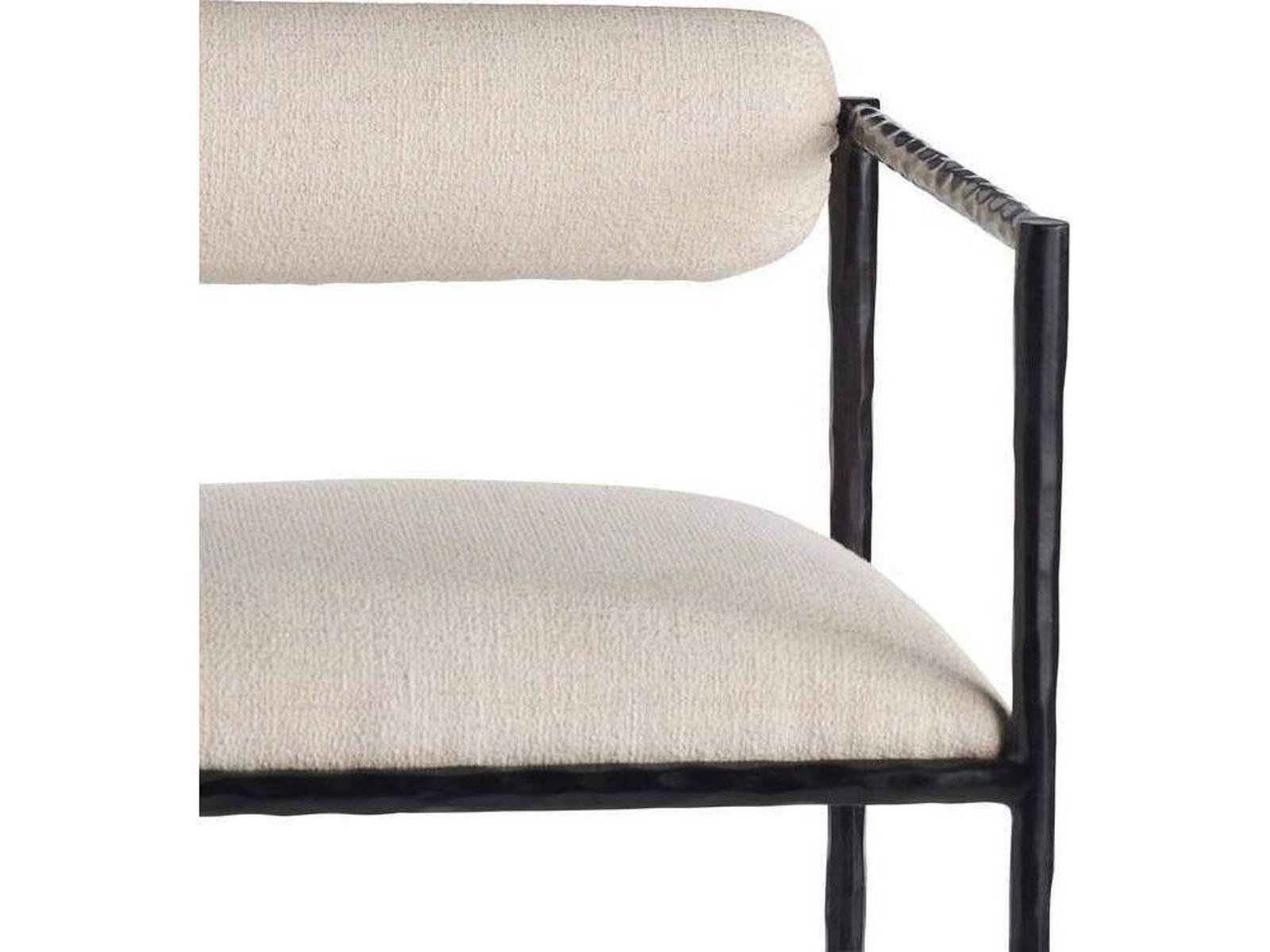Barbana Iron Frame Accent Chair in Oxford White
