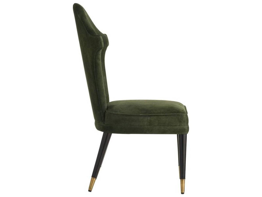 Lincoln Armless Dining Side Chair in Forest Suede and Ebony
