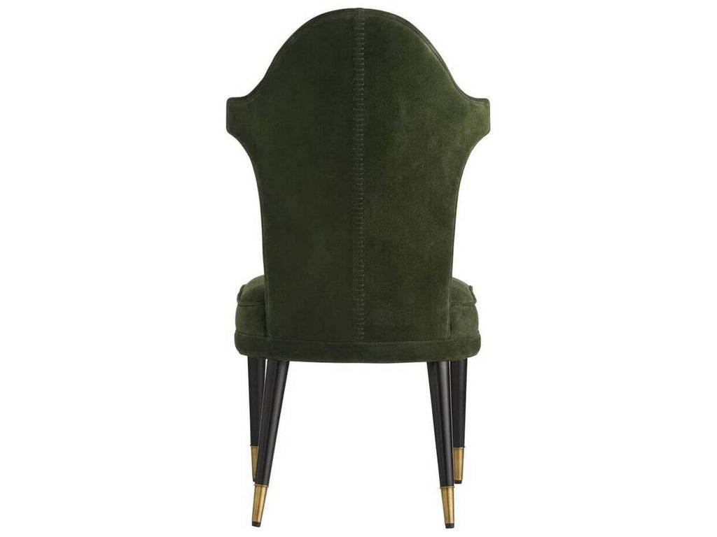 Lincoln Armless Dining Side Chair in Forest Suede and Ebony