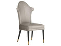 Lincoln Armless Dining Chair in Morel Aniline Leather and Ebony Beech Wood