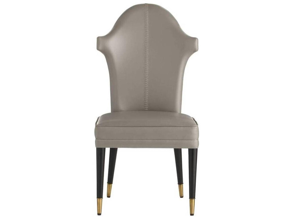 Lincoln Armless Dining Chair in Morel Aniline Leather and Ebony Beech Wood