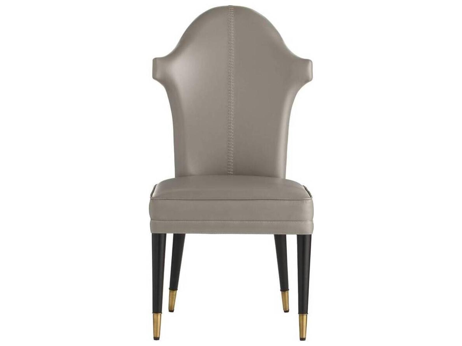 Lincoln Armless Dining Chair in Morel Aniline Leather and Ebony Beech Wood