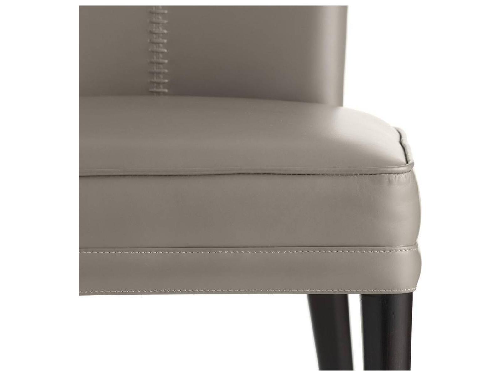 Lincoln Armless Dining Chair in Morel Aniline Leather and Ebony Beech Wood