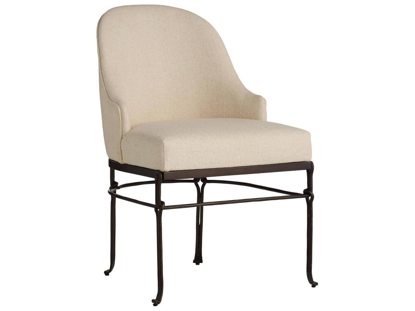 Beige Upholstered Arm Dining Chair