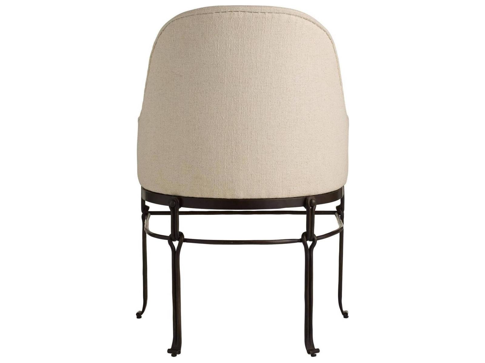 Beige Upholstered Arm Dining Chair
