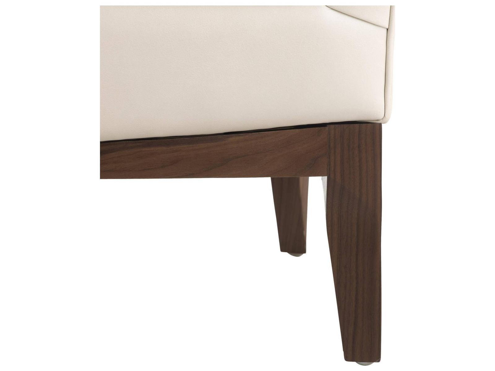 Cream Leather Accent Chair