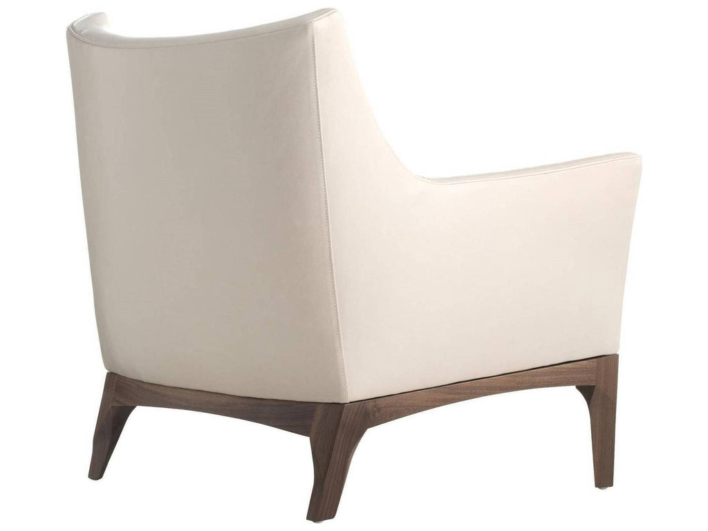 Cream Leather Accent Chair