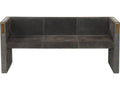 Donovan Slate Grey Antique Brass Suede Upholstered Sofa