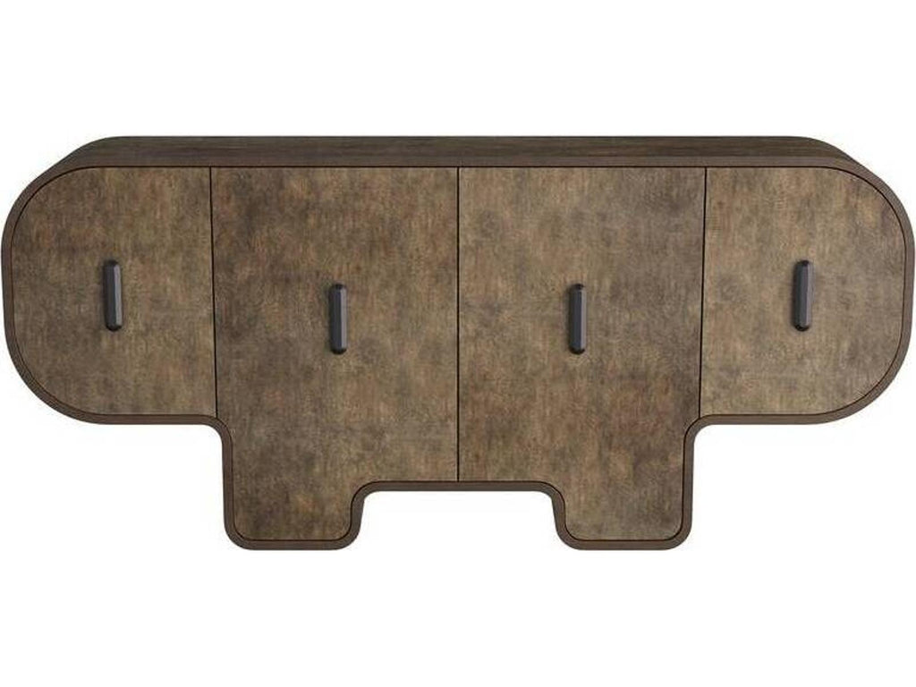 Arteriors Bruno Tortoise Burl Oak Veneer Credenza with Iron Handles