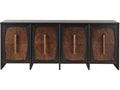 Arteriors Elmore 81-Inch Credenza with Brindle Eucalyptus Veneer and Antique Brass Hardware