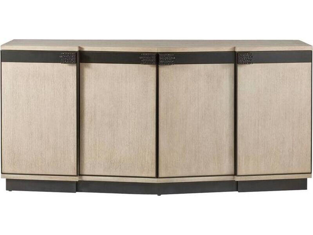 Cyrus Sculpted Hardware Credenza in Smoke Oak and Bronze