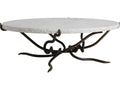 Round Marble White Brown Coffee Table