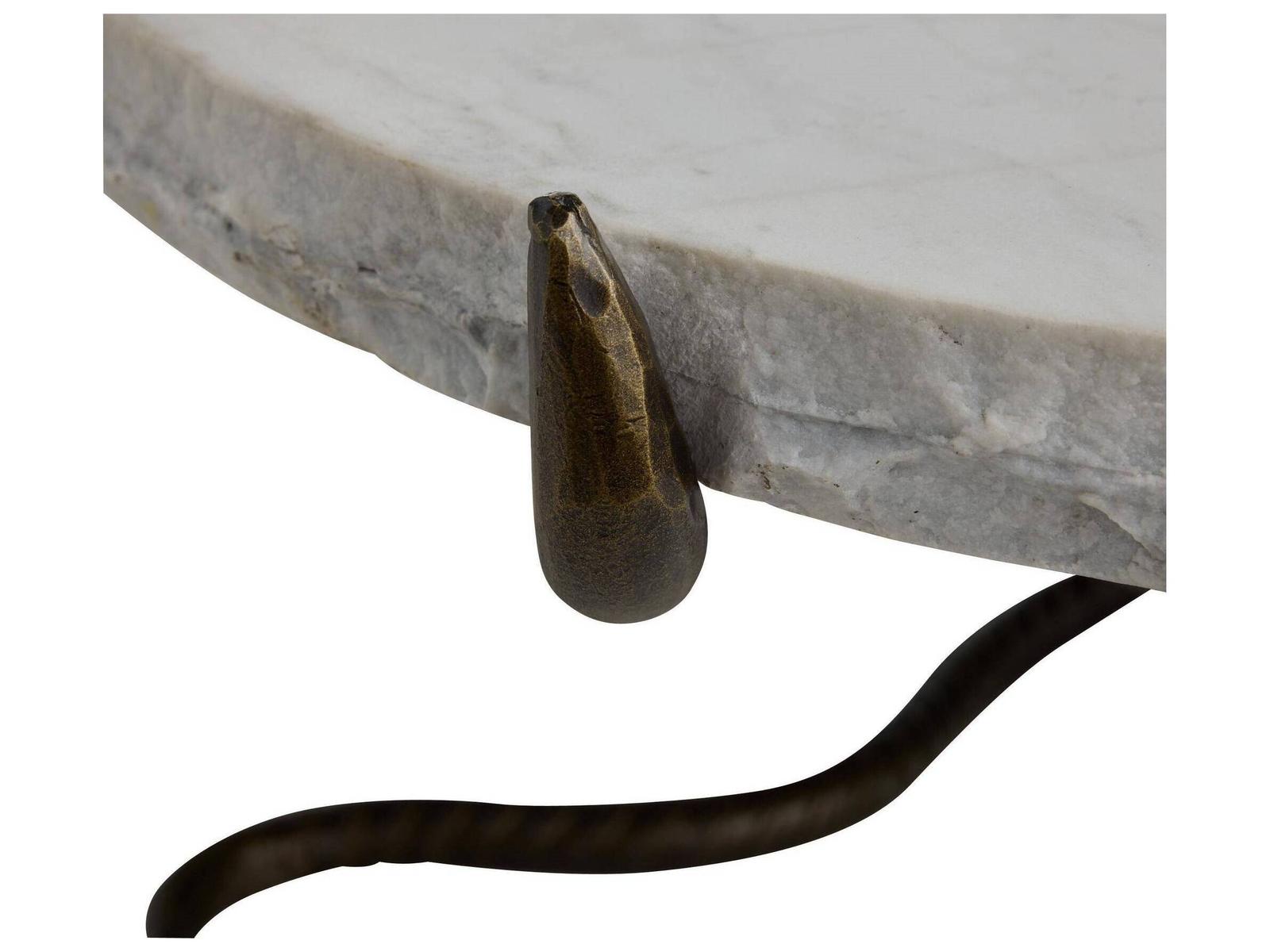 Round Marble White Brown Coffee Table
