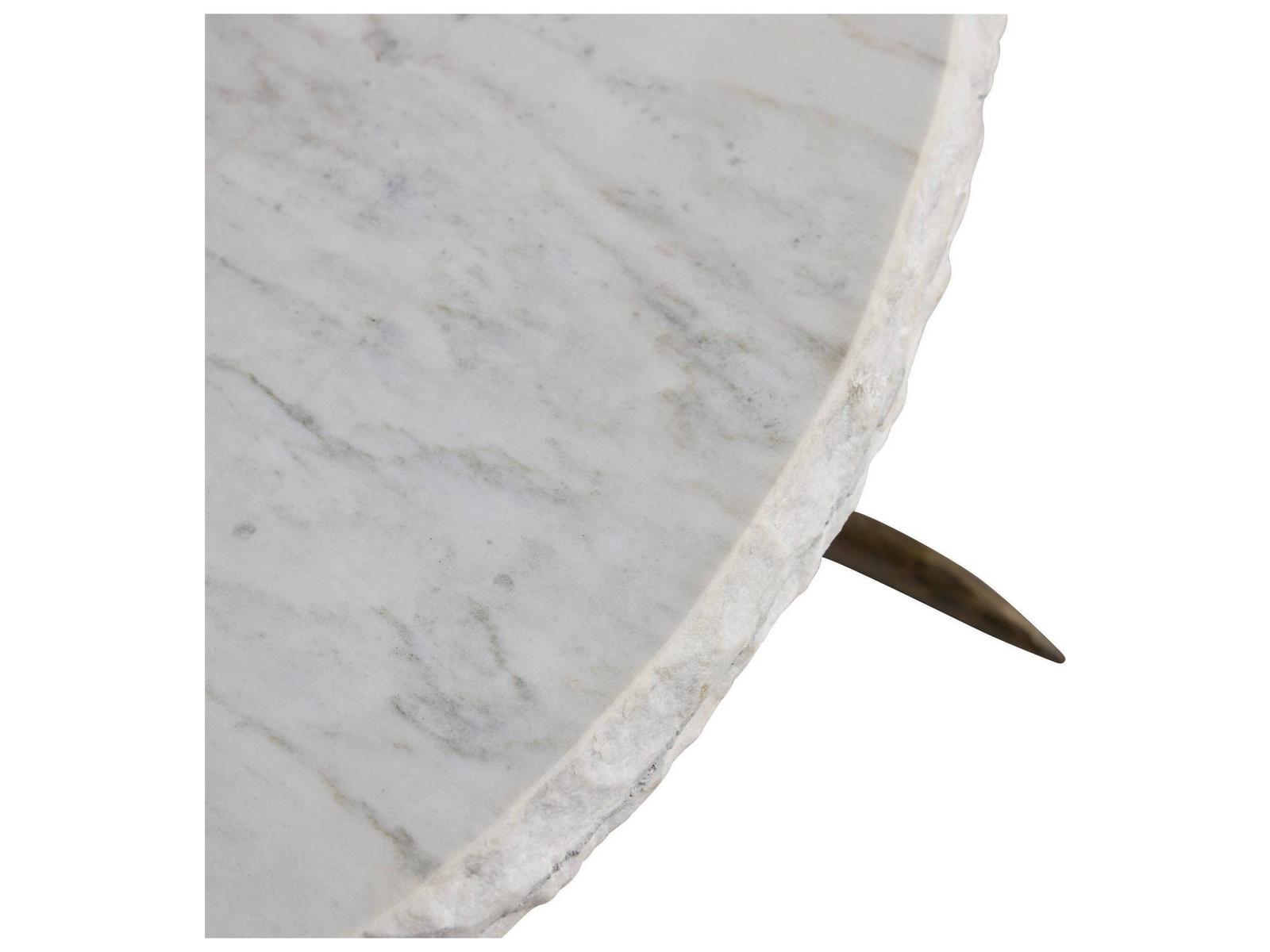 Round Marble White Brown Coffee Table