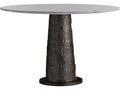 Round Marble White Black Console Table