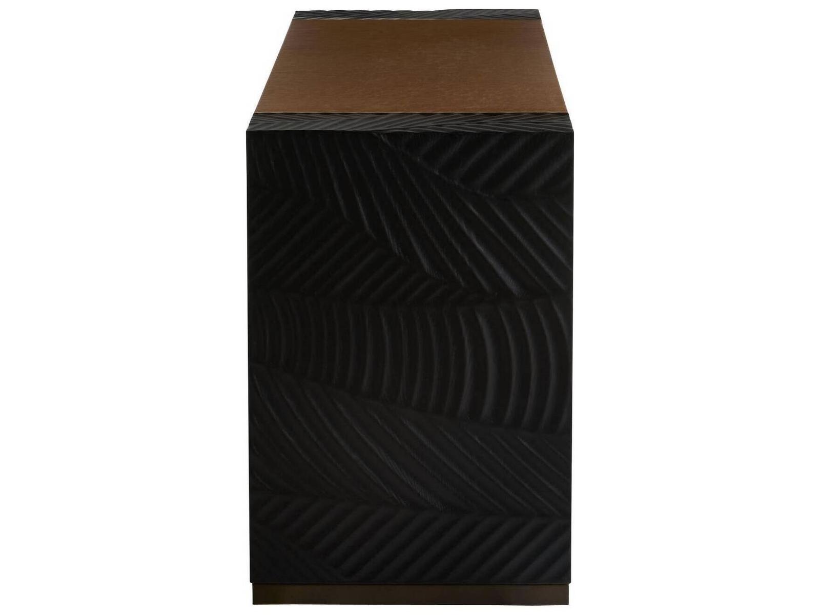 Rectangular Wood Brown Black Console Table