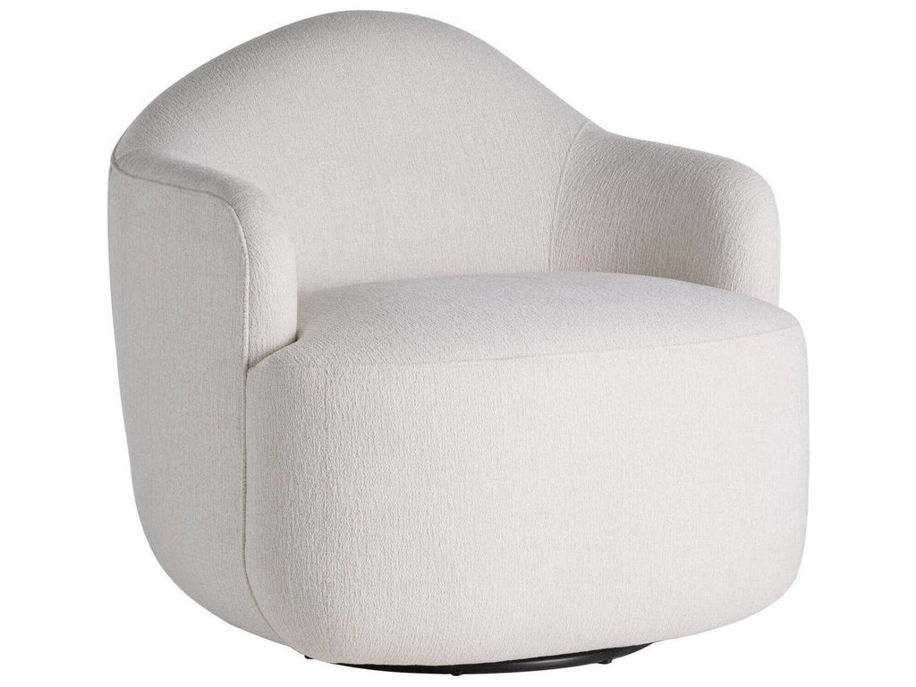 Swivel White Accent Chair