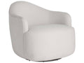 Swivel White Accent Chair
